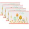 Northlight Pastel Eggs Happy Easter Floral Placemats - 18" - White and Pink - Set of 4